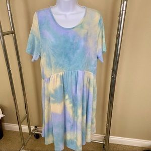 Cotton Tie Die dress with pockets.